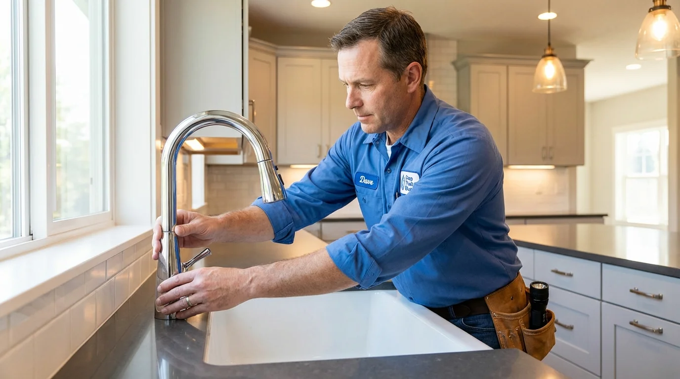 Kitchen faucet installation by Johns Plumbing LLC in Bellmore