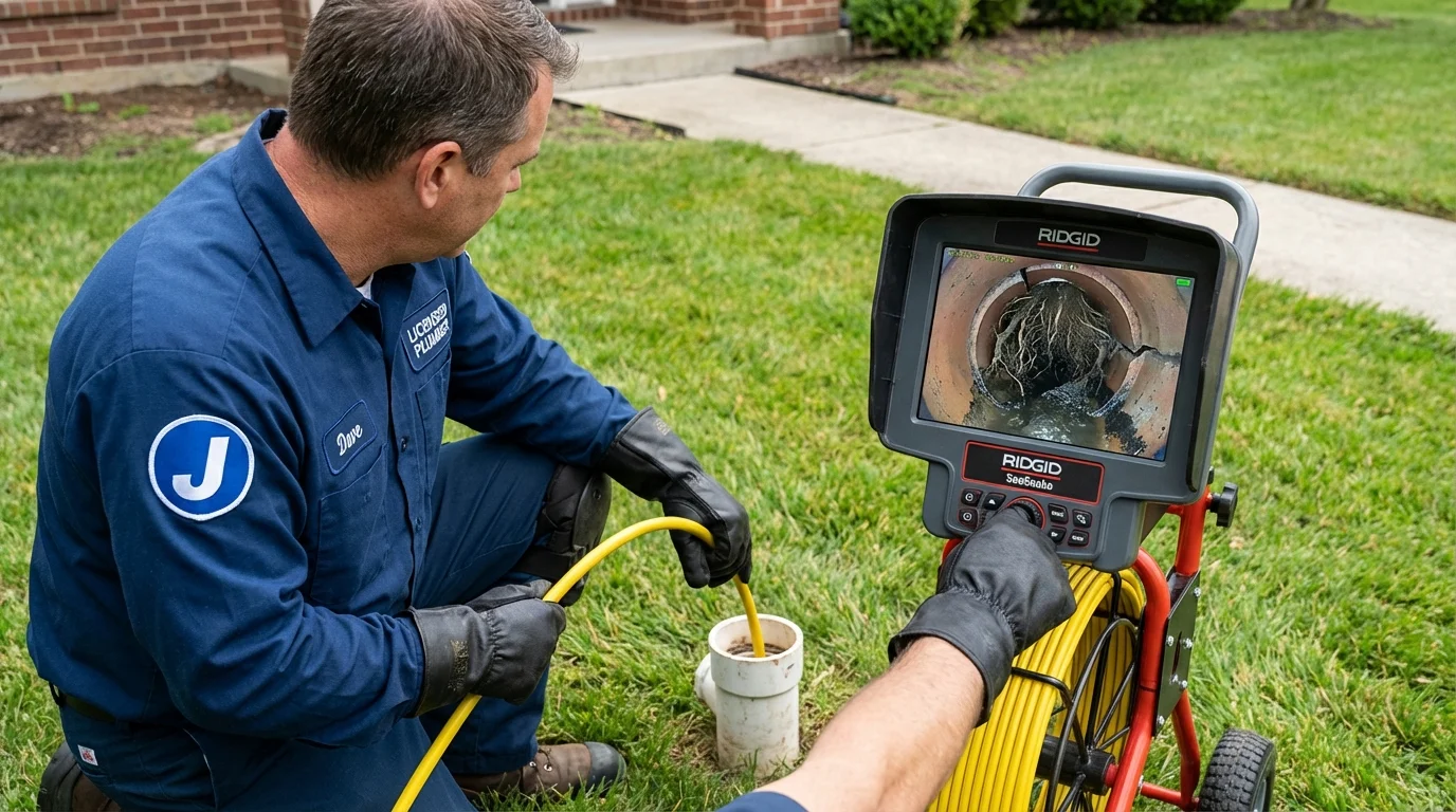 Sewer camera inspection being performed by Johns Plumbing LLC in Bellmore